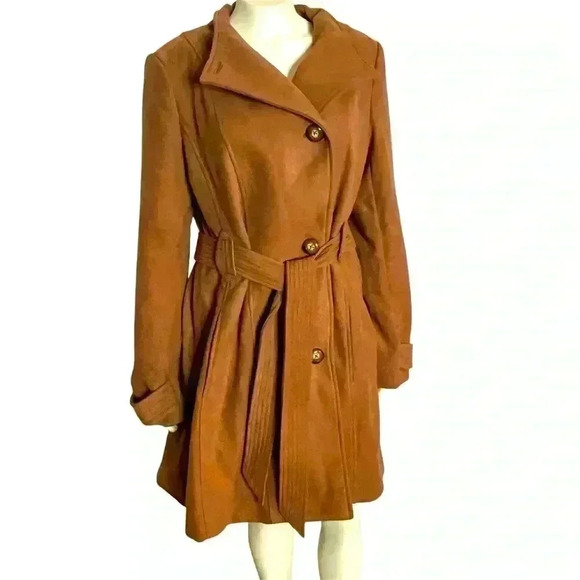Anthropologie Cartonnier Women’s Shania Toasted Toffee Belted Trench Coat - Picture 1 of 8